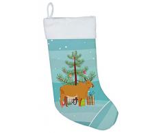 Carolines Treasures Zebu Indicine Weihnachtsstrümpfe, Kuh, Mehrfarbig