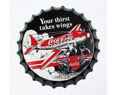 2BUT Coca Cola Flaschenverschlüsse Metall Blechschilder Cafe Beer Bar Dekoration Plat 34,8 cm Wanddekoration Schild Vintage Home Decor
