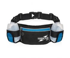 Wasser Flasche Running Gürtel von Hurricane, Hohe Sichtbarkeit Reflektierende leicht wasserabweisend Training Pack, verstellbar für Herren und Damen, rutschfestem Material, große Reißverschlusstasche für iPhone & Samsung