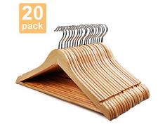 HOUSE DAY Kleiderbügel aus Holz walnuss - 20er Pack