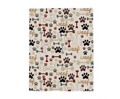 Super weiche Fleece-Überwurfdecke, Hundepfoten und süße Knochen, leichte Plüsch-Mikrofaser-Decke, warm, gemütlich, Couch/Bett, TV-Decke für alle Jahreszeiten Full Size 50x60 Footprint1moa9269