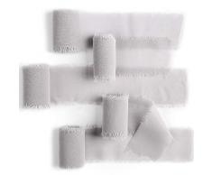 QueenDream Stoffbänder, Fransen, Chiffonband, Baumwolle, ausgefranste Kanten, handgefärbtes Seidenband, rustikale Hochzeitseinladung, Geschenkpapier und Blumenstraußbedarf 5 Rollen hellgrau