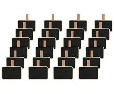 Dedoot 24 Rechteck Kreidetafel dekorativer Holz Kreidetafel Clip, Nachricht Kreide Board Schilder Etiketten Clips für Hochzeit Küche Party Decor Note aufnehmen