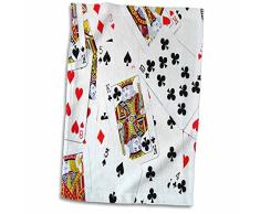 3D Rose verstreut Spielfoto für Kartenspieler z.B. Poker Bridge Spiele Casino Las Vegas Nacht Handtuch Sporthandtuch 15x22