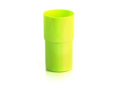 Kimmel Tasse Trinkbecher Becher bruchsicher stapelbar Mehrweg 330 ml, Kunststoff, Limone