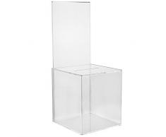 My Charity Boxes – 2 Pack – Mini Wahlurne – Ticket Box – Coin Collector – Spitze Container – mit 5 x 7 Zeichen Rahmen, für die Theke Top Verwenden farblos