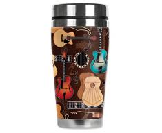 Mugzie 6501-MAX Guitars Stainless Steel Travel Mug with Insulated Wetsuit Cover, 20 oz, Black by Mugzie