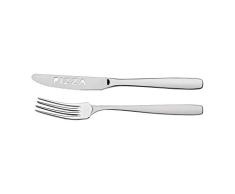 Tramontina 66960/543 Essentials Pizzabesteck, Pizzamesser und Pizzagabel, Edelstahl 430, AISI 420
