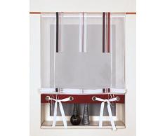 Startex 100, Raffrollo 2204 03 hochwertiger Voile mit Scherlistreifen Rot Weiß 100 x 135, 100 x 135 cm (BxL)