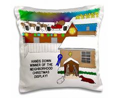 3dRose Einfache Krippe Gewinnt Neighborhood Weihnachten Display Contest – Kissen Fall, 16 von 16 Zoll (PC 4611 _ 1)