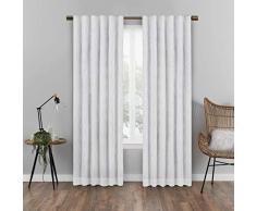 Eclipse Nora Geo Schlaufenvorhänge für Schlafzimmer, Einzelpanel, 127 x 213,4 cm, Weiß