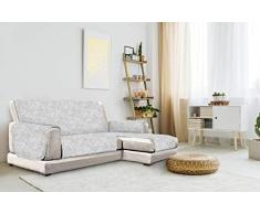 Italian Bed Linen “Glamour” rutschfest Sofa Abdeckung mit Chaise-Longue Rechts, Hell grau, 190cm