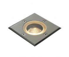 Saxby 50 W Quadratische Marine Grade gebürsteter Edelstahl IP65 Outdoor Garten Walkover Terrassenstrahler Bodenstrahler