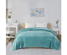 Intelligent Design Microlight Plüsch Übergröße Decke Premium weich gemütlich fürs Bett Full/Queen Aqua