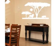 INDIGOS WG30552 Wandtattoo w552 Afrika / Steppe Wandaufkleber 120 x 66 cm, weiß