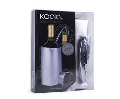 FLASCHENKUEHLER Koala-Set Shirt Wein und Korkenzieher Schwarz