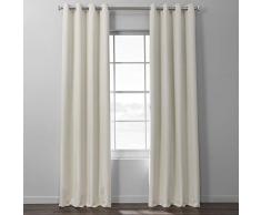 HPD Half Price Drapes FLCH-BO19022-84-GR Vorhang, Italienischer Textur, Kunstleinen, Blickdicht, mit Ösen, 127 x 213,4 cm, naturfarben