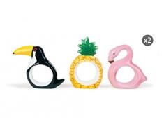 Excelsa 61980. Set Serviettenhalter, Keramik, Mehrfarbig, 6 Einheiten