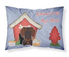 Caroline s Treasures bb2883pillowcase Hund House Collection Draht Fell Dackel Schokolade Stoff Kissenbezüge, Standard, Multicolor