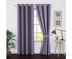 Story @ Home 2 Felder Tülle Faux silk-polyester Tür Gardinen Tuch, Polyester, violett, Floor (46 X 95)