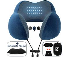 JinaMart Reisekissen Nackenkissen Standard marineblau