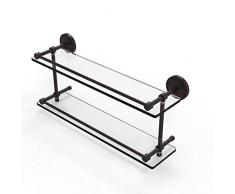 Allied Messing prbp-2/22-gal-vb Prestige Regal 22 doppelten Glas Regal mit Galerie-Schiene, venezianischen Bronze