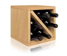 Way Basics Weinregal für 6 Flaschen, stapelbar, naturfarben