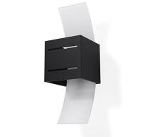 Sollux Lighting Wandleuchte Innen Schwarz Rechteckig 1 x G9 bis max. 40W 230V IP20 Wohnzimmer Schlafzimmer Treppenhaus Flur Energieklasse A++ MIALUX Neco Wandlampe, Aluminium