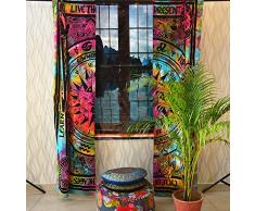 GDONLINE Indian Celtic Create The Future Vorhang Mandala Baumwolle Hippie Tür Decor Fenster Vorhänge Wandbehang Tapisserie Raum Verdunkelung Fenster Behandlungen