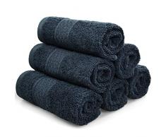 Cleanbear Waschlappen aus Reiner Baumwolle, 6 Farben pro Set, 33 x 33 cm 13 inches by 13 inches dunkelgrau