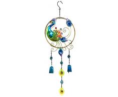 Bejeweled Display - Display Rund Pfau W/Glas Windspiel & Home Decor