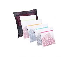 YuanhuaRongsheng Set of 5 Mesh Laundry Bags-1 Großer, 2 Mittlere und 2 Kleine für Wäsche, Bluse, Strumpfwaren, Lagerhaltung, Unterwäsche, BH und Dessous, Reisen Wäschesack