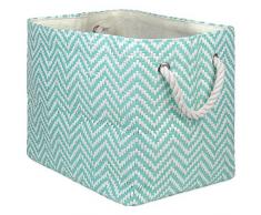 DII, Papierkorb aus geflochtenem Papier Rechteck Medium Rectangle Aqua
