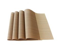 BeautiLife PVC Platzdeckchen gewebte Vinyl Platzmatten für Esstisch hitzebeständig Tischmatten 4er Set grau