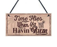 Meijiafei Havin Rum Schild zum Aufhängen, lustig, Alkohol, Bar, Kneipe, Mann, Höhle Garten, Freundschaft, Schild, 25,4 x 12,7 cm