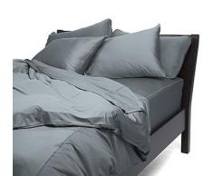 Supreme Fadenzahl 600 Ultra Soft 100% ägyptische Baumwolle 4-teiliges Bett-Set, Queen, weiß massiv passend für bis zu Matratzen 38,1 cm Deep Pocket von Classic & Komfort Betten, baumwolle, schwarz, King Size