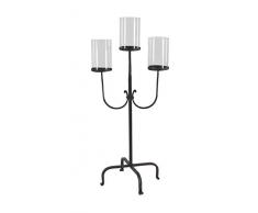 Deco 79 Kerzenleuchter, groß, Schwarz/transparent