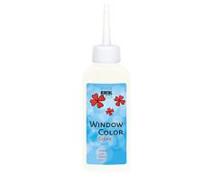 Kreul 40202 - Window Color Clear, Fenstermalfarbe auf Wasserbasis, für glatte Oberflächen wie Glas, Spiegel und Fliesen, 80 ml Malflasche, weiß