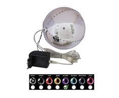 EUROPALMS 83501248 Schneekugel für Dekoration, mit LED-Lichtern, Durchmesser 15 cm, Farbe violett, Einheitsgröße