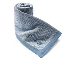 Babydecke - Fischgrätmuster Blau