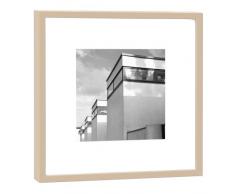 COGNOSCO RH-27-B100 Fotografie im Holzrahmen: Oud-Bauten-Kunstdruck-Format 27 x 27 cm-Rahmenfarbe beige-Hochwertiges Wandbild, Geschenkidee oder Souvenir aus Stuttgart, Holz, Schwarz-Weiß, Rahmen