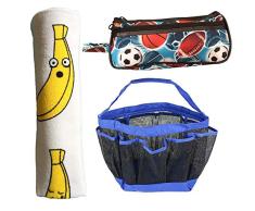 Best Trendy Choices Sport Reisetasche, Handtuch und Duschkorb mit 2 Reißverschlüssen