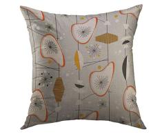 Mugod dekorativer Überwurf-Kissenbezug Schutzhülle für Couch Sofa Bett Home Decor, Beatnik Vintage 1950er Atomic Mid Century Modern tikipillow Fall 18x18 inch Muster 01