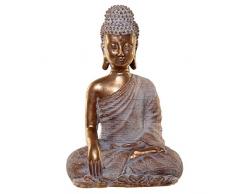 Puckator Thai Buddha-Figur, goldfarben/Weiß, Kunstharz, Multi, Height 21cm Width 13.5cm Depth 9cm