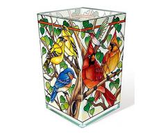 Amia Liedervogel handgefertigte Glasvase Votivkerze Mehrfarbig