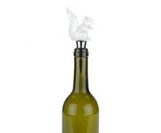 Twine 4659 Country Cottage Metall Boulevard Wein Flasche Kandelaber, Keramik, White