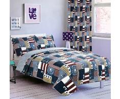 All American Collection New 2PC Bedruckt Modern Patchwork Tagesdecke Überwurf Set (Twin Size, Segeln)