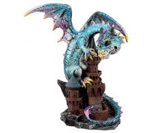 Puckator Castle Protector Elements Drachenfigur x 1, Kunstharz, Multi, Height 16-17cm Width 13-15cm Depth 9-10cm