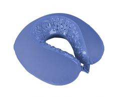 Lavish Home Reisekissen aus Memory-Schaumstoff, mit Gel, kühlt für Kopf- und Nackenstütze, mit Kissenbezug zum Schlafen, Reisen, Flugzeuge, Züge, Blau