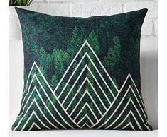 Nordic Creative Design Modern Geometrische Grün Kiefer Wald Tiere Baumwolle Leinen Überwurf Kissen Fall Personalisierte Kissenbezug New Home Office Dekorative Square 45,7 x 45,7 cm Christmas Gifts, baumwolle, Triangle zigzag, Standard